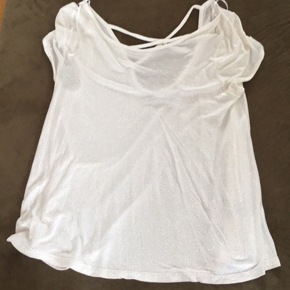 Jlo white and gold sparkle t